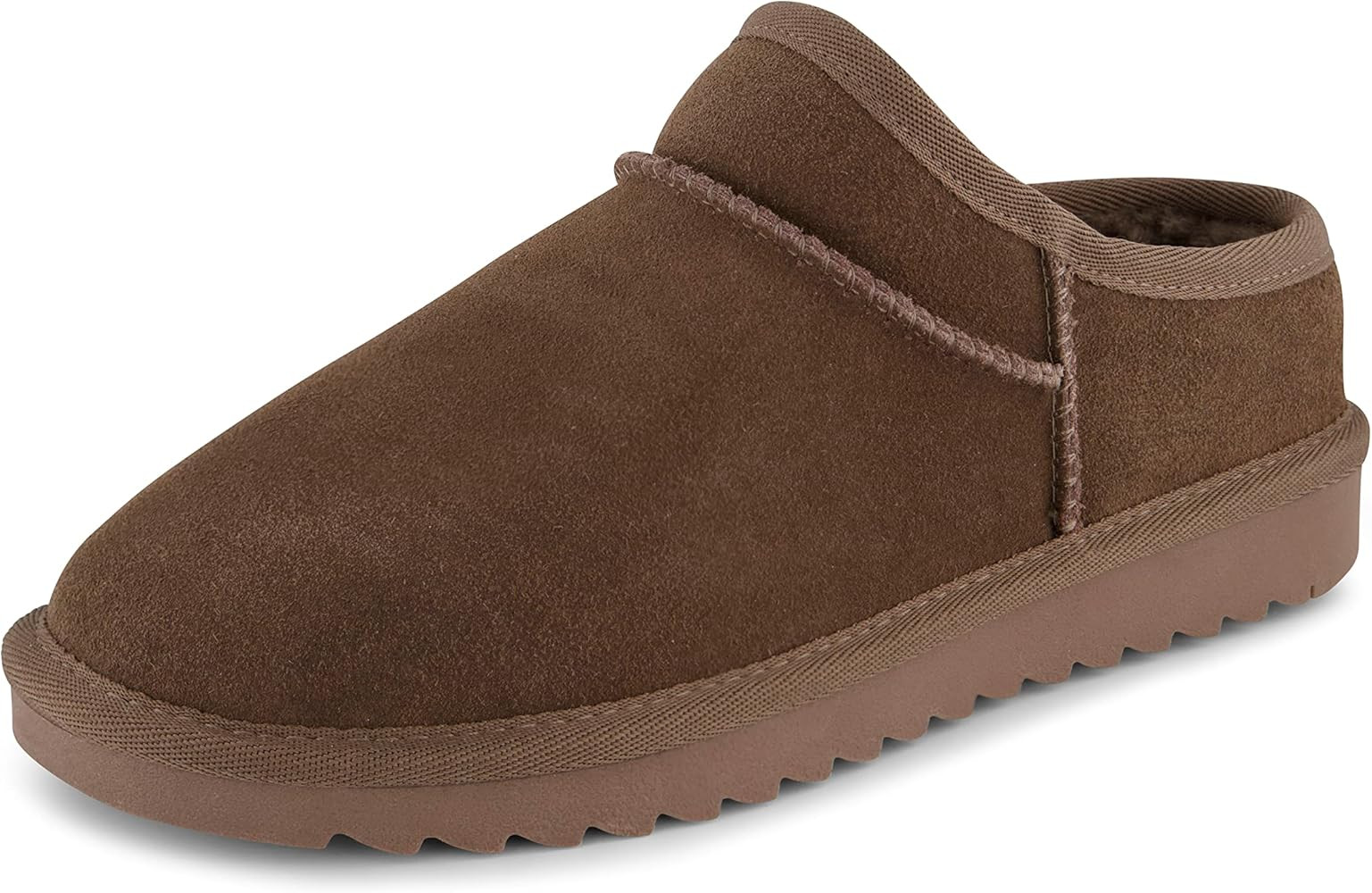 CUSHIONAIRE Women's Hilo Faux Shearling Genuine Suede cozy mule slippers +Memory Foam | Amazon (US)