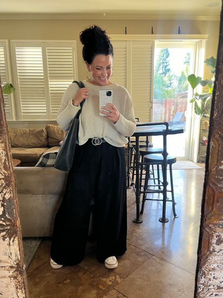 These wide leg palazzo trouser pants are the best! I liked them so much I bought a couple of pairs. They come in regular, short and tall lengths, extended sizes, and tons of colors. I’m 5’2” and wearing a small short for reference. 

Petite style
Casual workwear
Momstyle
Teacher outfit


#LTKworkwear #LTKstyletip #LTKover40