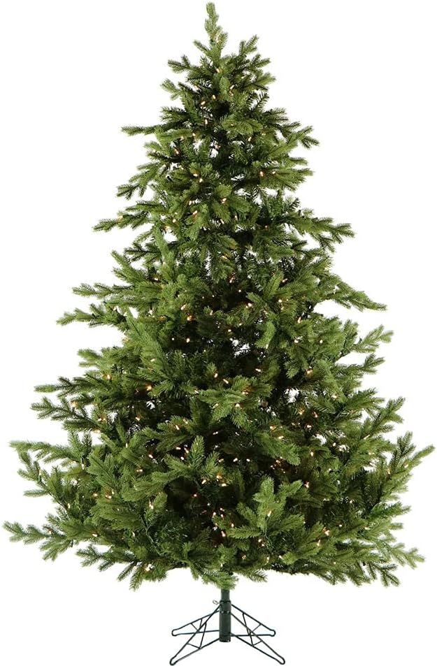 Fraser Hill Farm Woodside Pine Christmas Tree, 7.5 Feet Tall, Artificial Tree with Metal Base Inc... | Amazon (US)