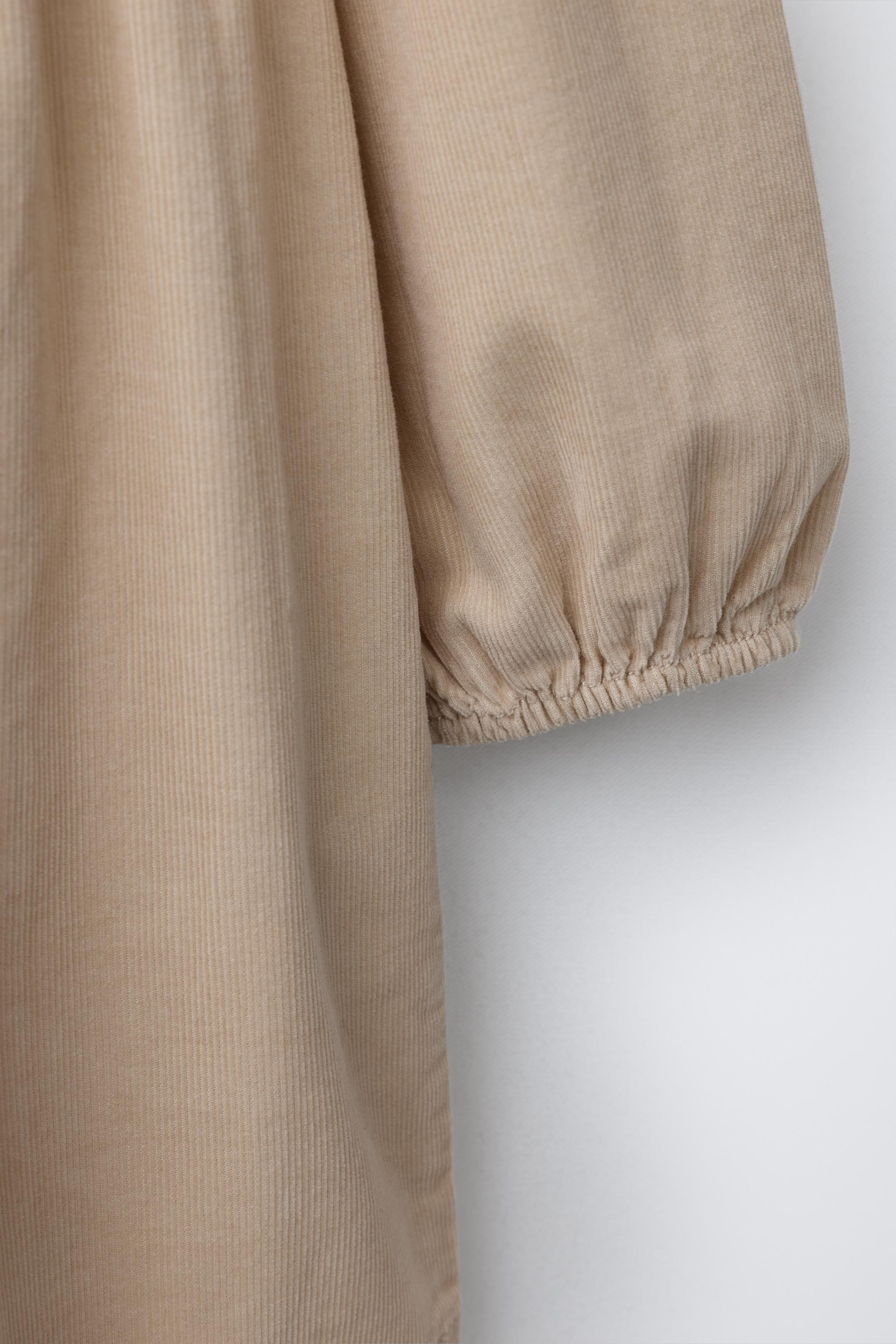 EMBROIDERED FLORAL CORDUROY DRESS | Zara US