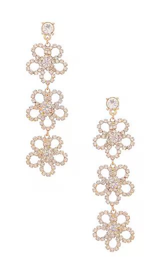 Flower Drop Earrings in Gold | Revolve Clothing (Global)