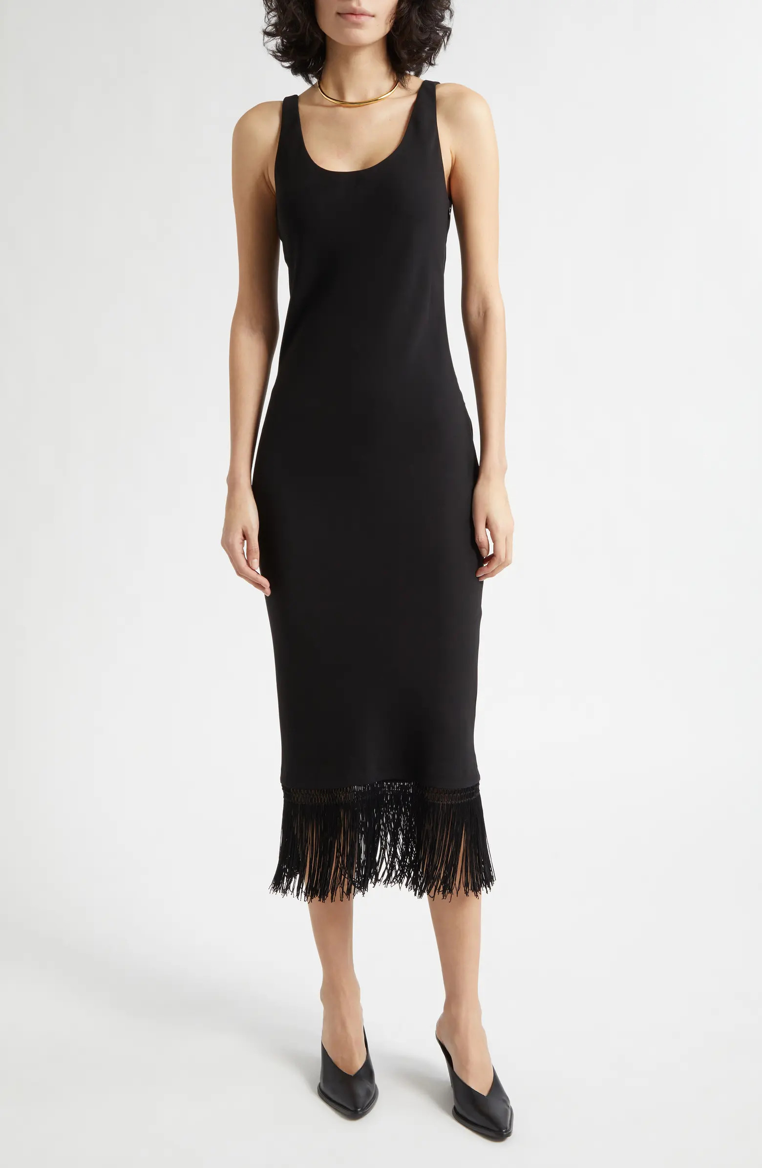 Bianca Fringe Hem Midi Dress | Nordstrom