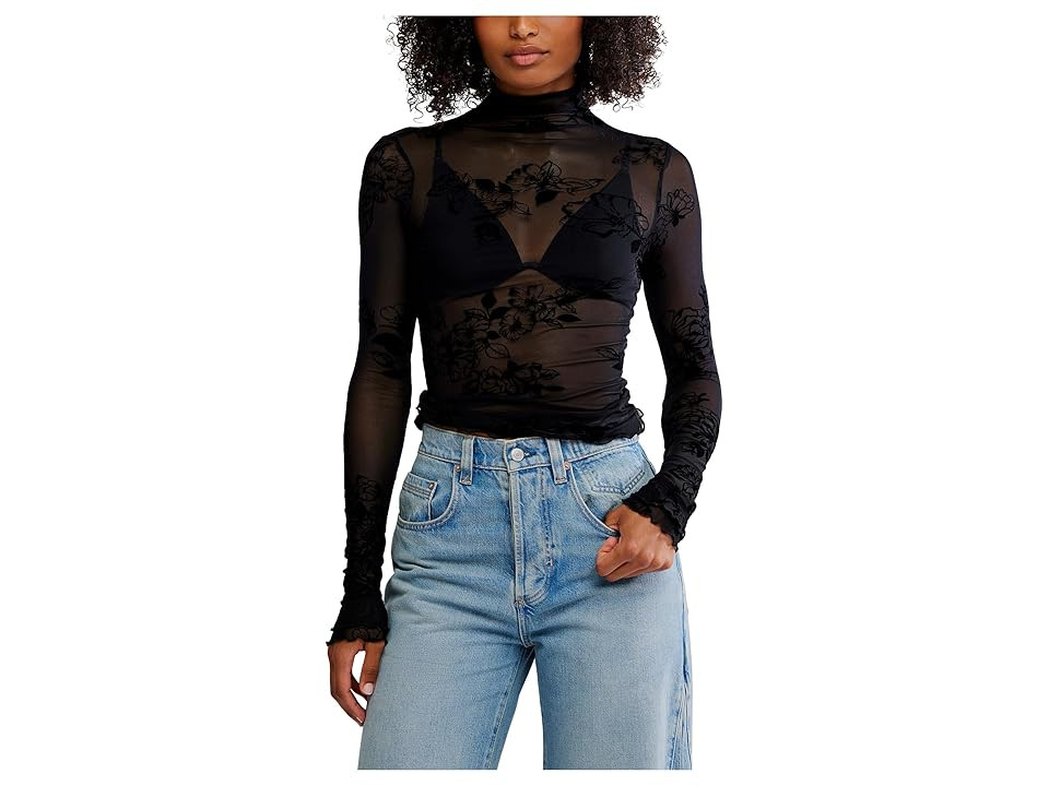 Free People You Decide Long Sleeve Women's Clothing Black : LG (Women's 12), Nylon | Zappos