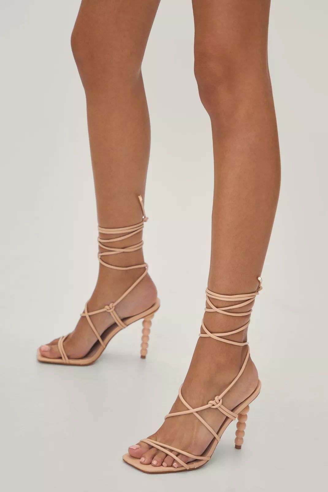 Faux Leather Strappy Cone Heels | Nasty Gal (US)