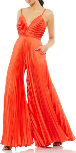 Pleated Satin Wide Leg Jumpsuit | Nordstrom