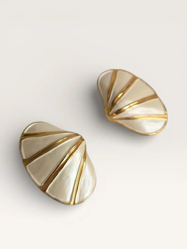 Vintage Shell Clip-On Earrings, Sweden 1960s | Etsy (US)