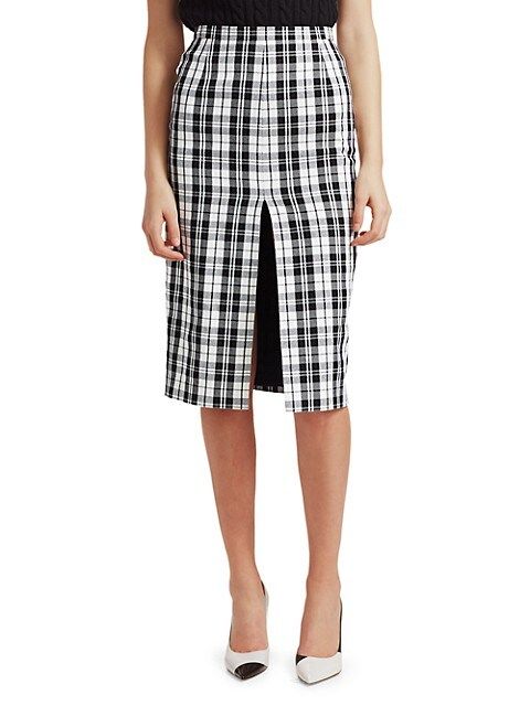 Michael Kors High-Slit Tartan Pencil Skirt on SALE | Saks OFF 5TH | Saks Fifth Avenue OFF 5TH