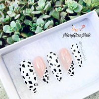 Cowgirlz. Cow Print. Press On Nails - Glue Fake Luxury Handmade Nail Tips | Etsy (US)