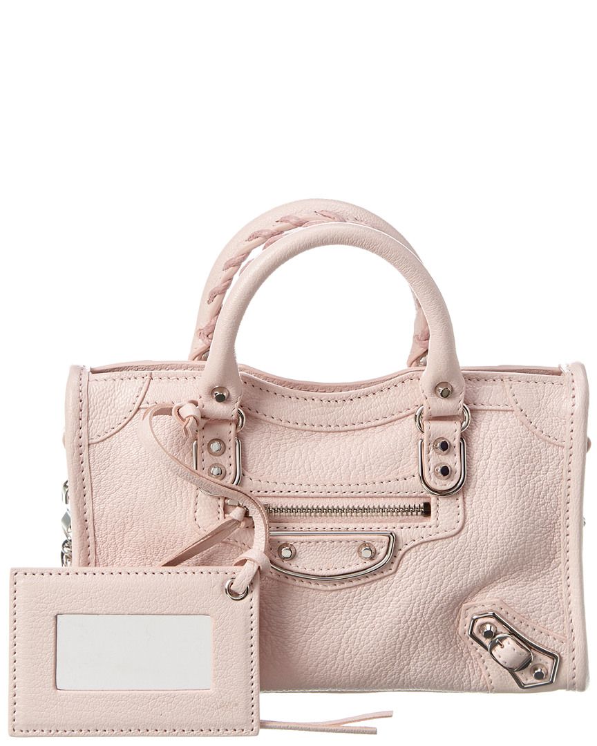 Balenciaga Metallic City Nano Leather Crossbody | Gilt