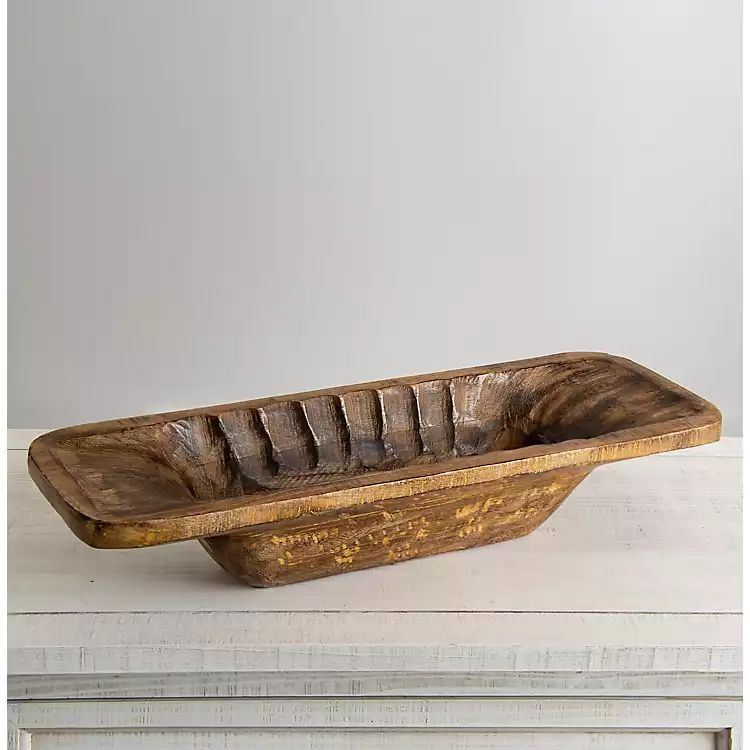 New!Carved Mango Wood Bowl, 23 in. | Kirkland's Home