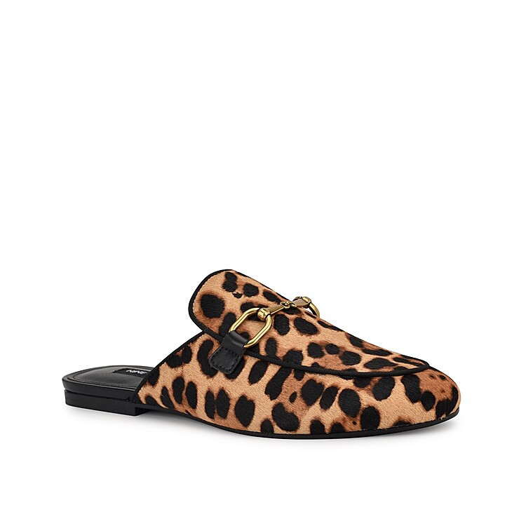 Nine West Bhalya Mule | Women's | Dark Beige Leopard Print | Size 5.5 | Flats | Loafers | DSW