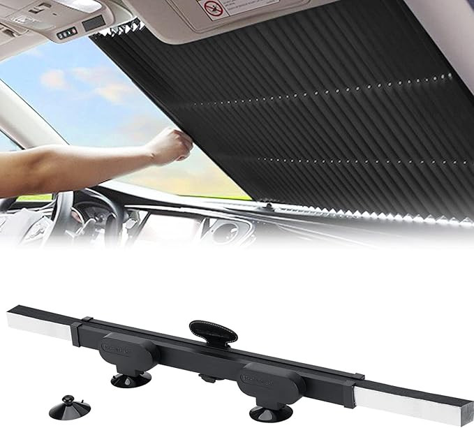 Retractable Windshield Sun Shade for Car, Large Sun Visor Protector Blocks 99% UV Rays to Keep Yo... | Amazon (US)
