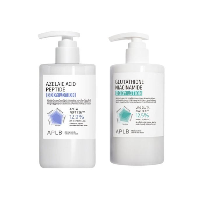 APLB - Glutathione Niacinamide Body Lotion - 300ml (1ea) & Azelaic Acid Peptide Body Lotion - 300ml (1ea) Set | Stylevana