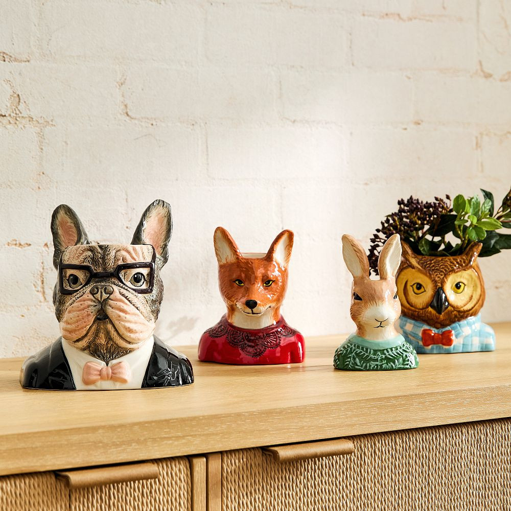 Dapper Animal Planters | West Elm (US)