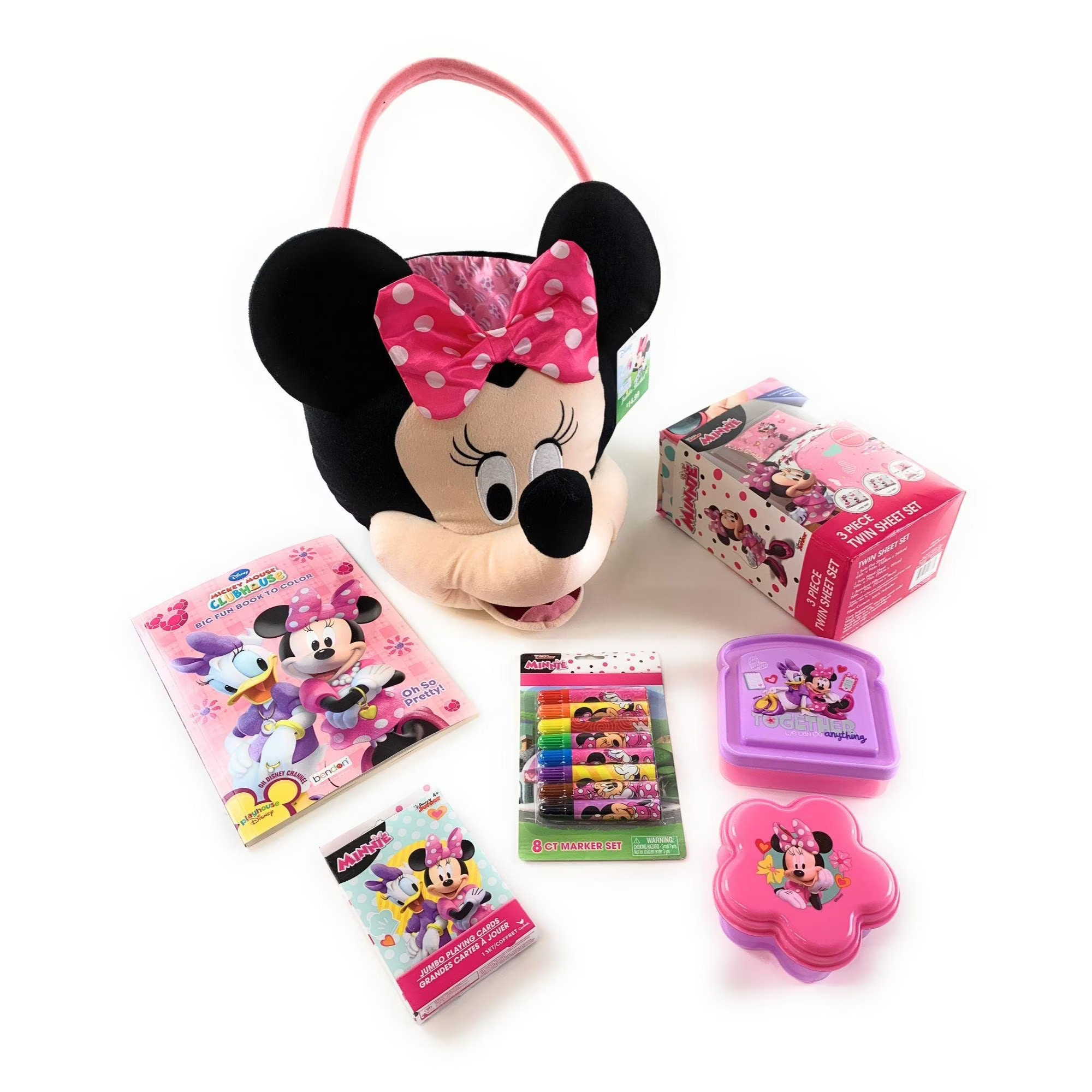 Minnie Mouse Gift Set Basket Sheets Boxes Cards Book Markers 7 Piece Pack | Walmart (US)