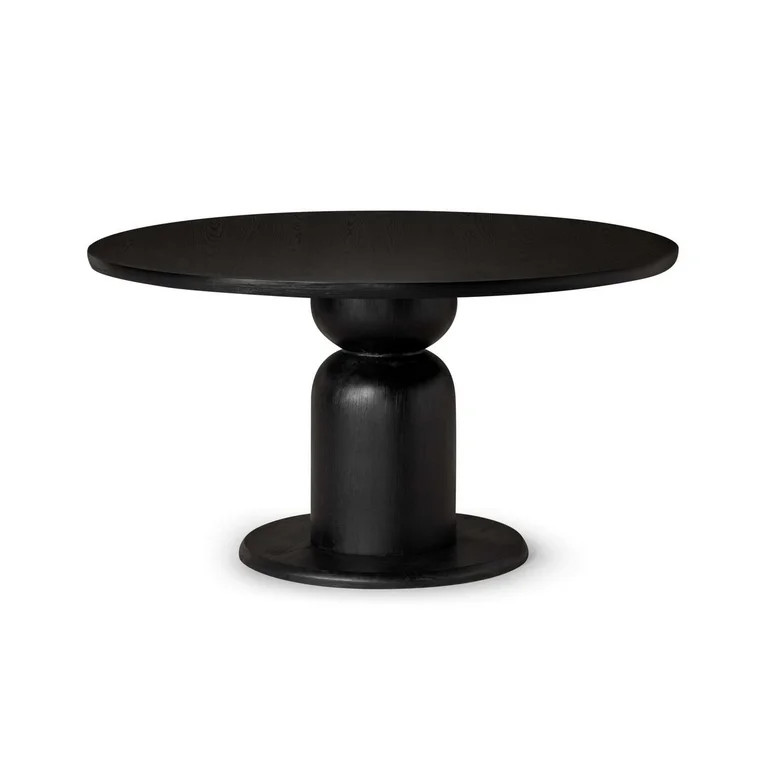Maven Lane Mila Contemporary Round Wooden Dining Table in Refined Black Finish | Walmart (US)