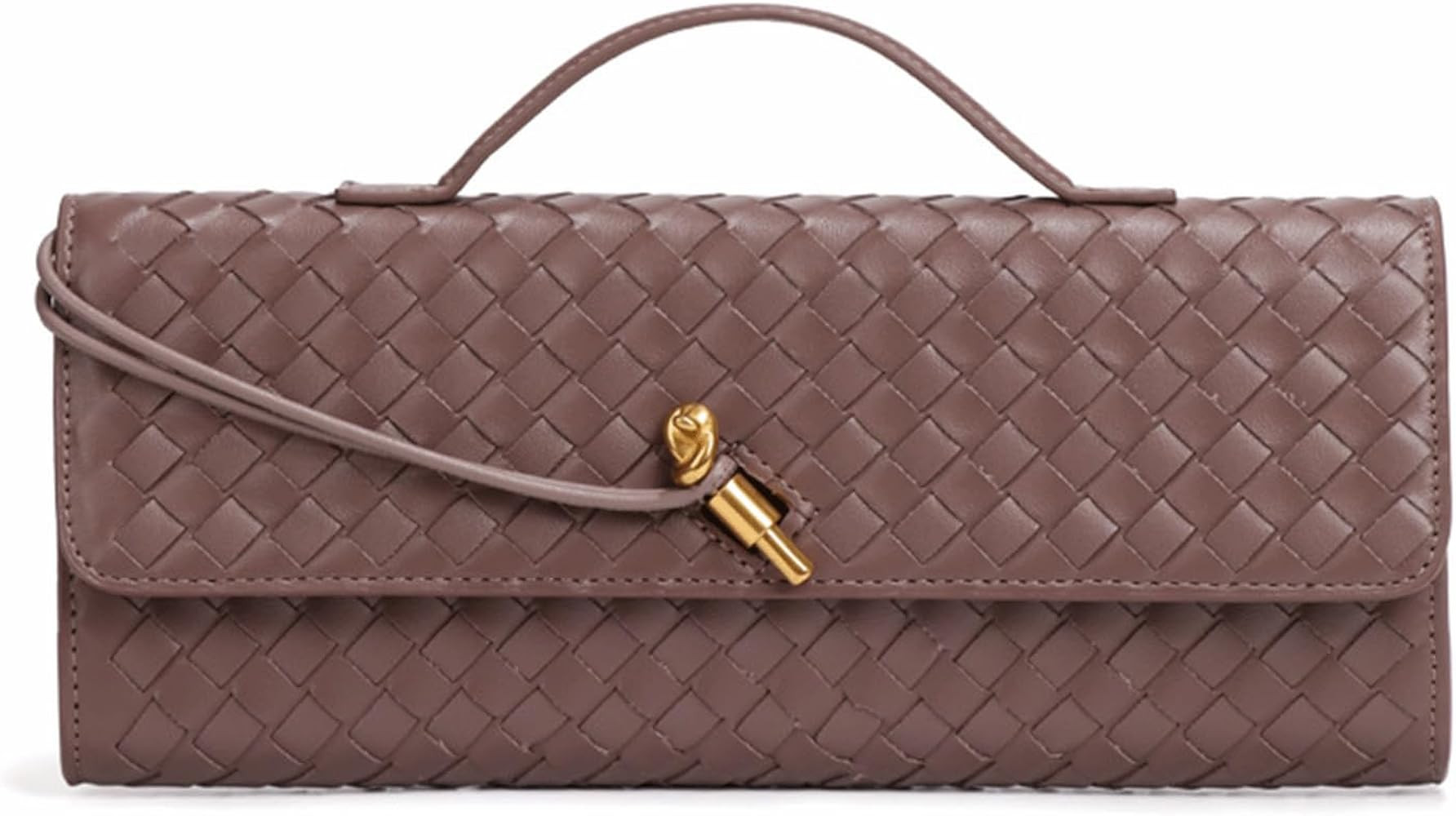 Evening Woven Handbag for Women PU Leather Clutch Purses Removable Strap Shoulder Bag Fashion Cro... | Amazon (US)