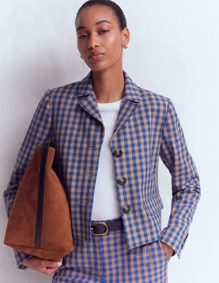Boden Women's Dartmouth Cotton Blazer in Blue | Size 10 | Boden (US)
