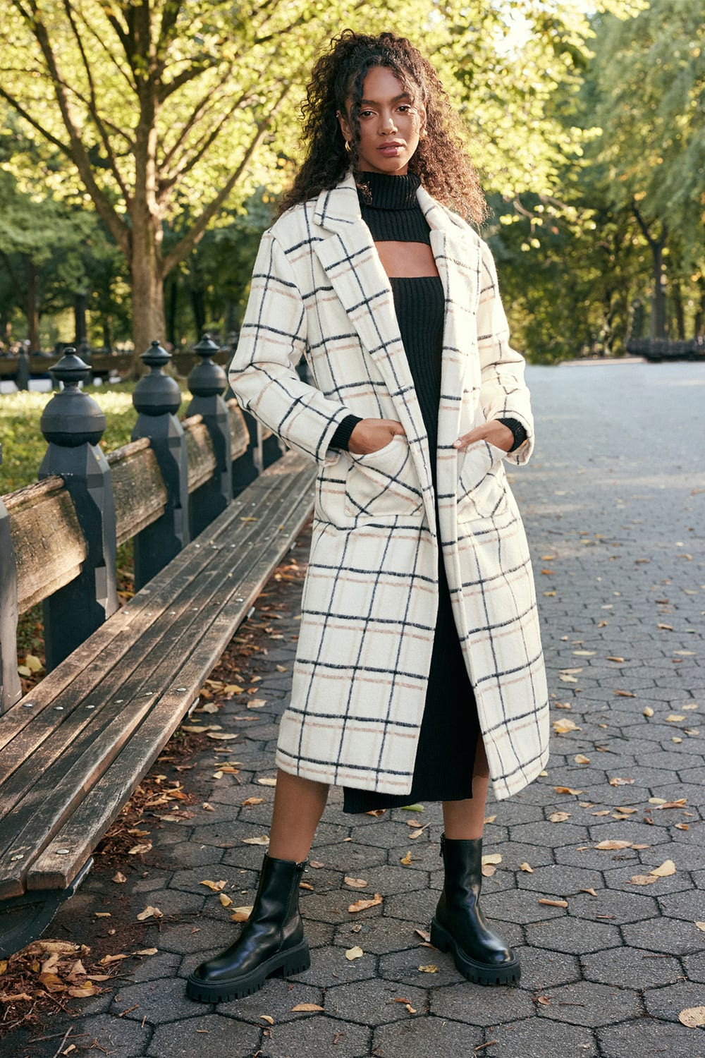 Warm Front Ivory Plaid Coat | Lulus (US)