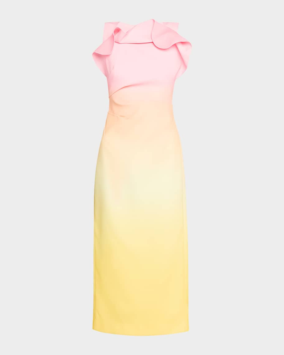 Acler Warfield Ruffle Midi Dress | Neiman Marcus