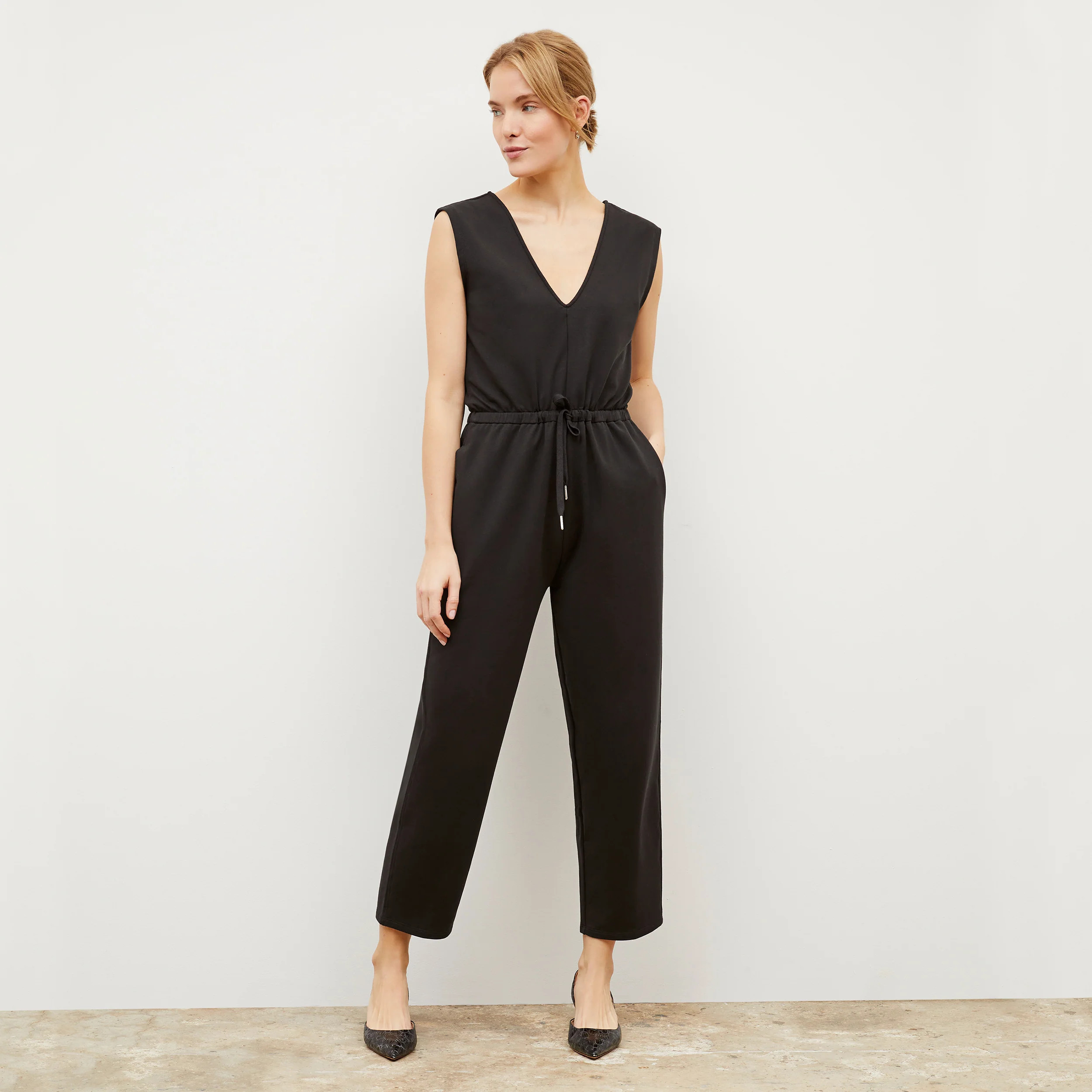 Janet Jumpsuit - Light French Terry :: Black | MM LaFleur