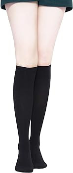 KONY Women's Cotton Knee High Socks - Casual Solid & Striped Colors Fashion Socks 3 Pairs (Women... | Amazon (US)