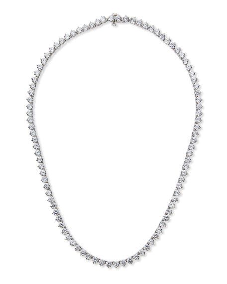Fantasia by DeSerio 0.25 Carats Per Station Three-Prong CZ Vermeil Tennis Necklace | Neiman Marcus