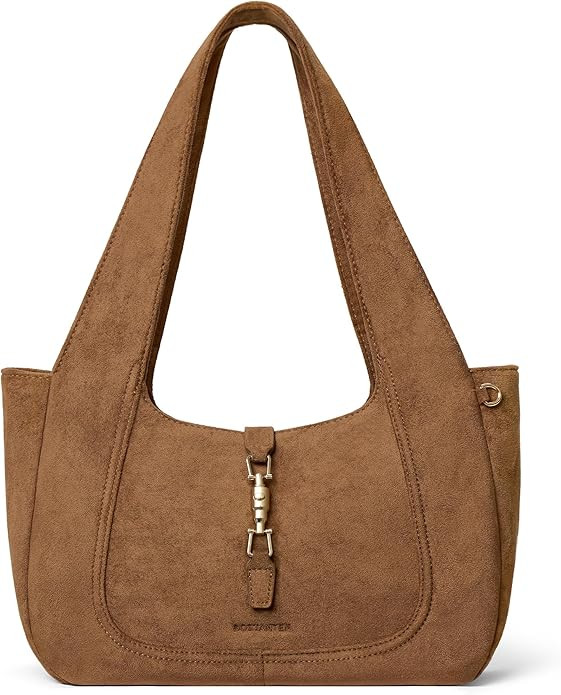 BOSTANTEN Vintage Shoulder Bag for Women Suede Leather Tote Bag Ladies Lightweight Dumpling Handb... | Amazon (US)