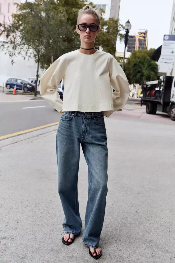 Z.03 STRAIGHT HIGH-WAIST LONG LENGTH JEANS | Zara Canada