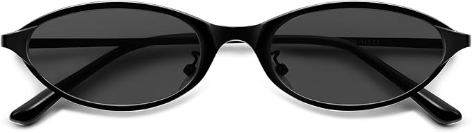 SOJOS Trendy Oval Cat Eye Sunglasses for Women, Chic 80s 90s Retro Small Narrow Sunnies SJ1287 | Amazon (US)