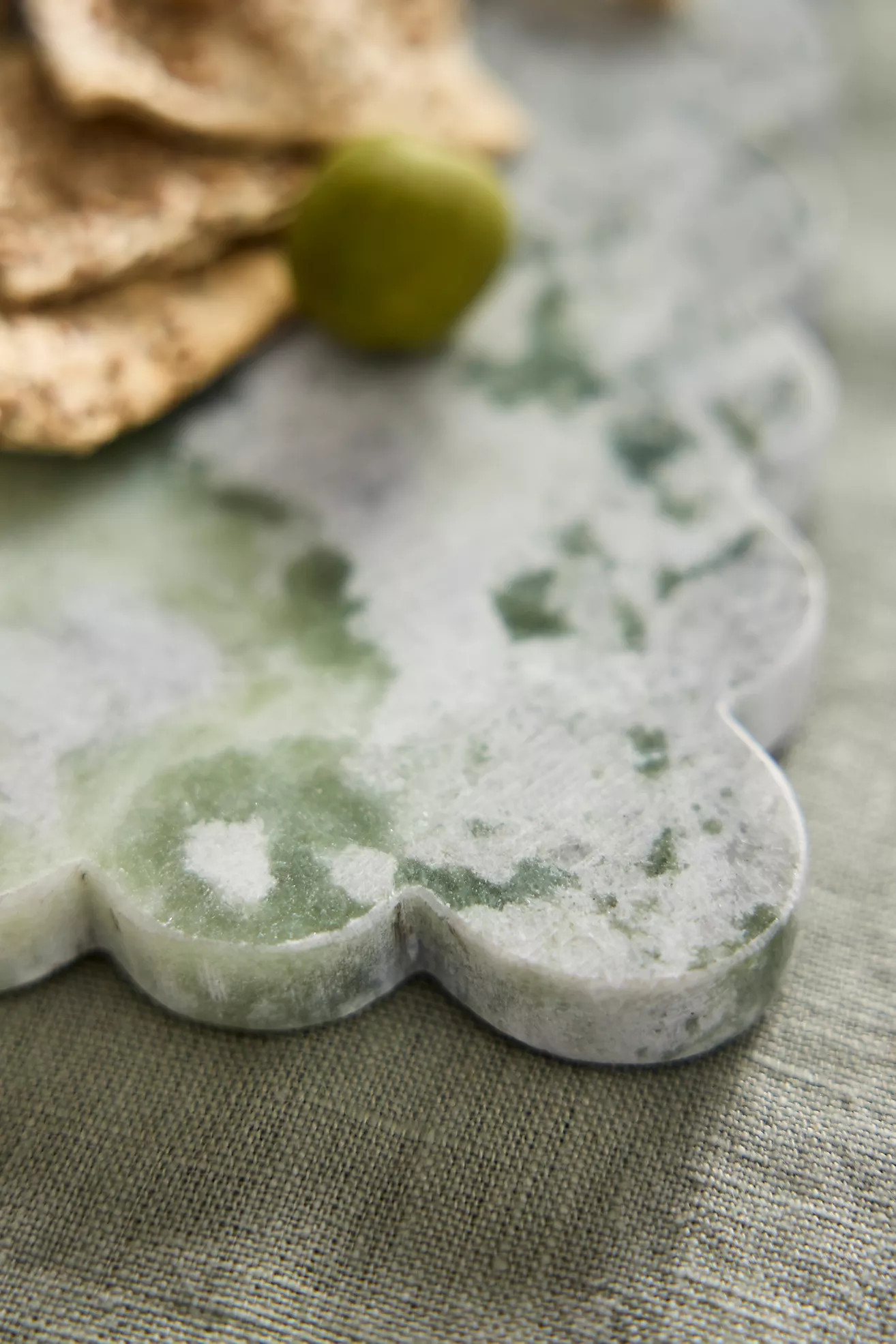 Scalloped Green Marble Serving Board | Anthropologie (US)