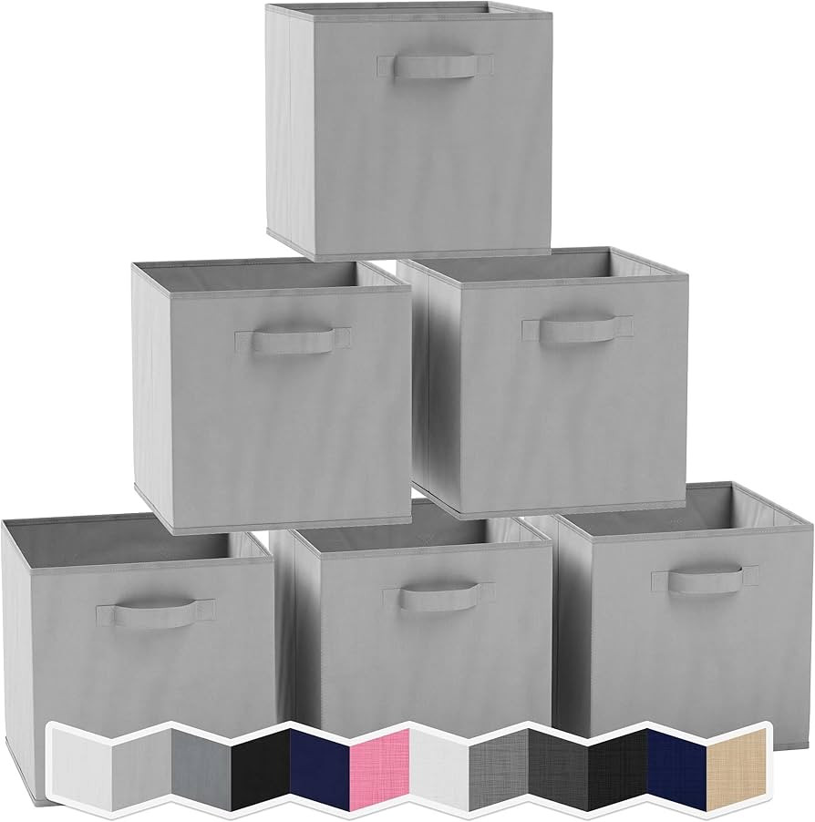 Amazon.com - NEATERIZE Cube Storage Baskets for Organizing - 13x13 Inch - Set of 6 Heavy-Duty Sto... | Amazon (US)