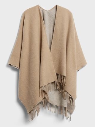 Reversible Wool-Blend Poncho, Booties Suede, Suede Booties, Cape Sweater, Tan Sweater, Neutral Looks | Banana Republic (US)