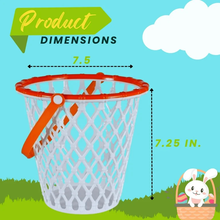 Basketball Hoop Ring Style Easter Basket, 7.25in Lightweight Multipurpose Toy Bucket Party Favors... | Walmart (US)