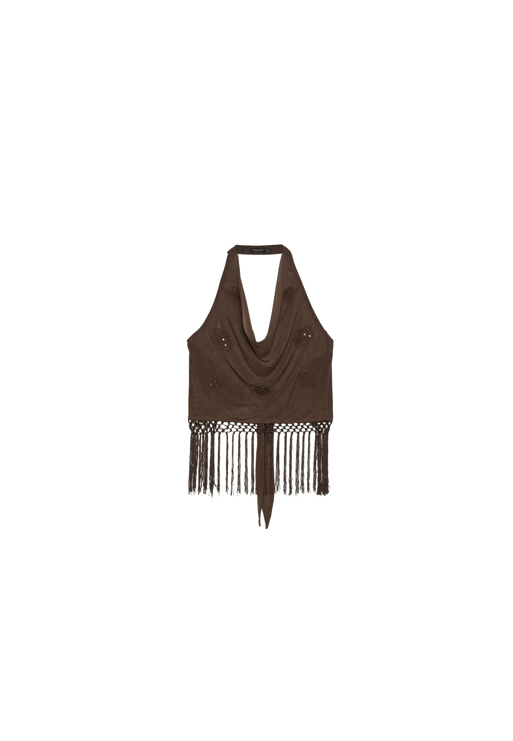 Top encolure américaine à franges - Tout afficher femme | Stradivarius France | Stradivarius (FR)