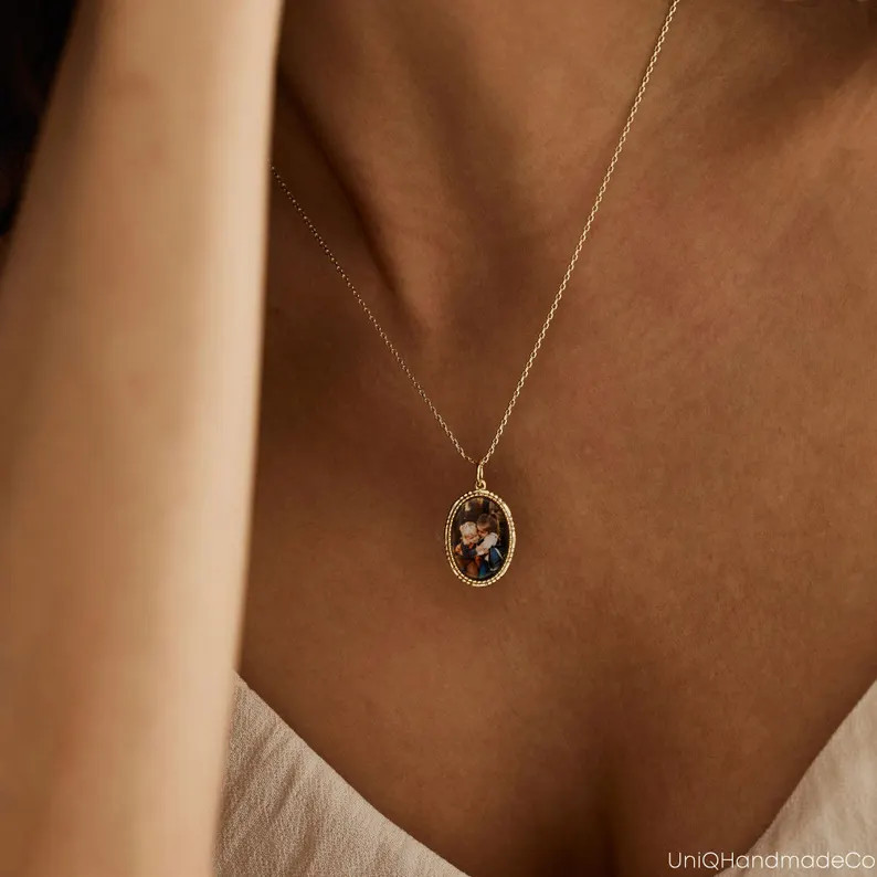 Personalised Photo Necklace, Custom Picture Necklace, Mothers Necklace, Keepsake Gift, Memorial G... | Etsy (US)