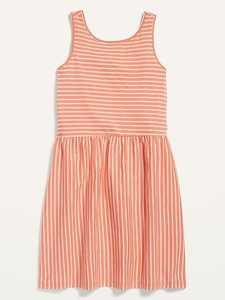 Patterned Jersey Sleeveless Fit & Flare Dress for Girls | Old Navy (US)