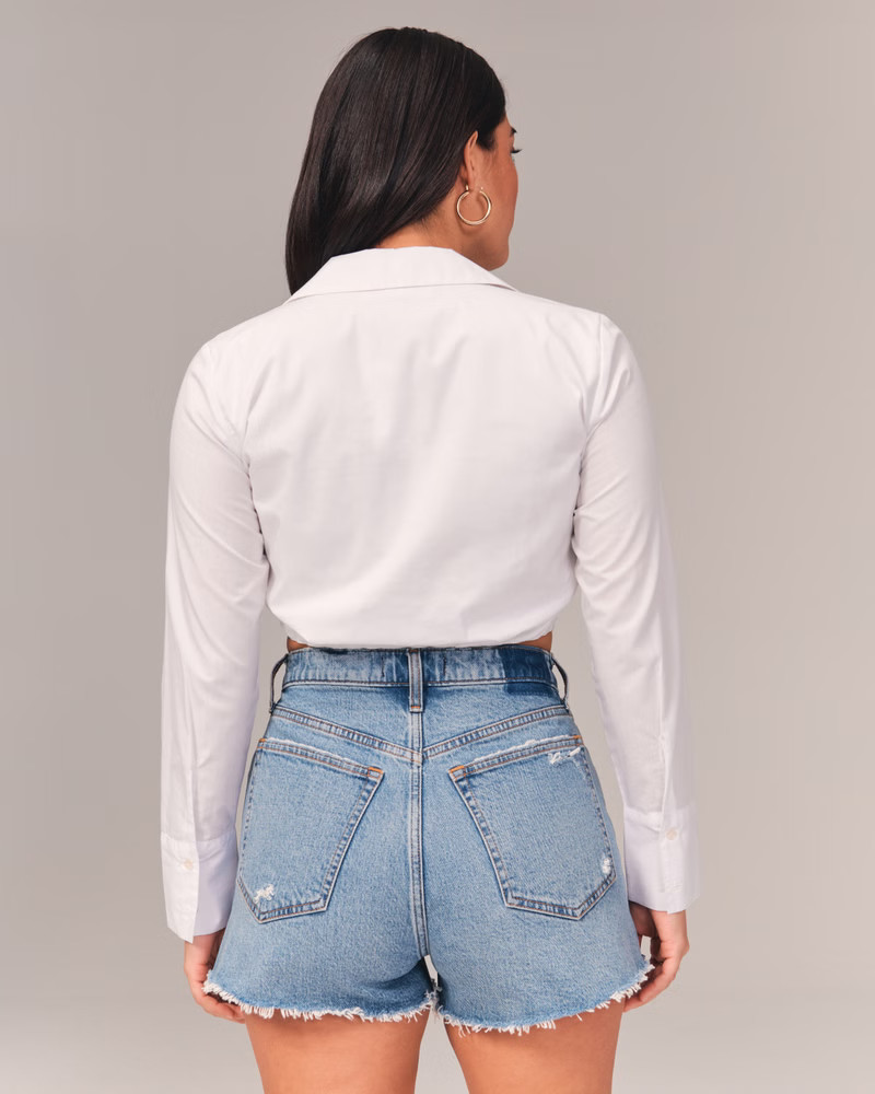 Curve Love High Rise Mom Shorts | Abercrombie & Fitch (US)