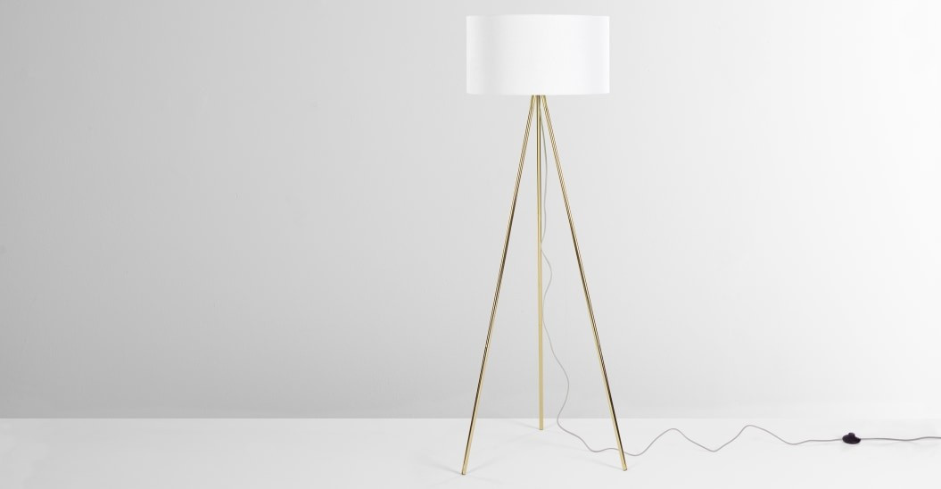 Frances Tripod Floor Lamp, Brass | MADE.COM (UK)