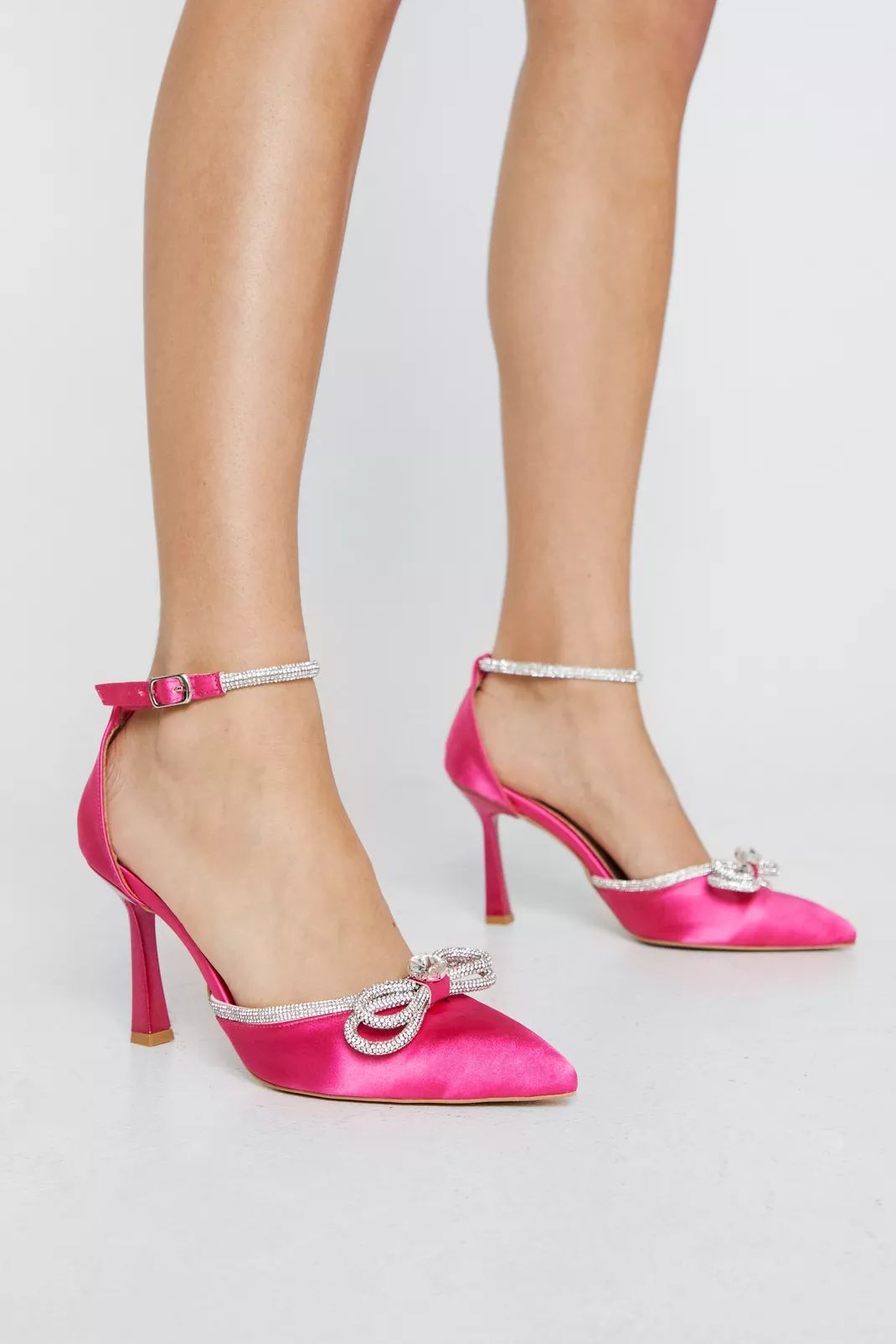 Satin Diamante Trim 2 Part Court Heels | NastyGal (UK, IE)