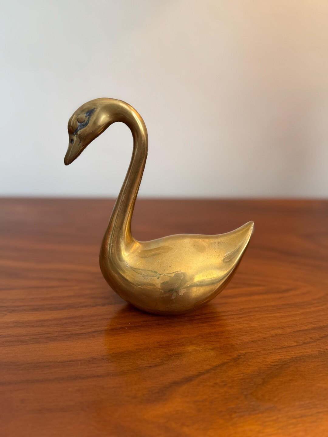 Elegant Vintage Solid Brass Swan - MCM Figurines, Minimalist Brass Decor | Etsy (US)