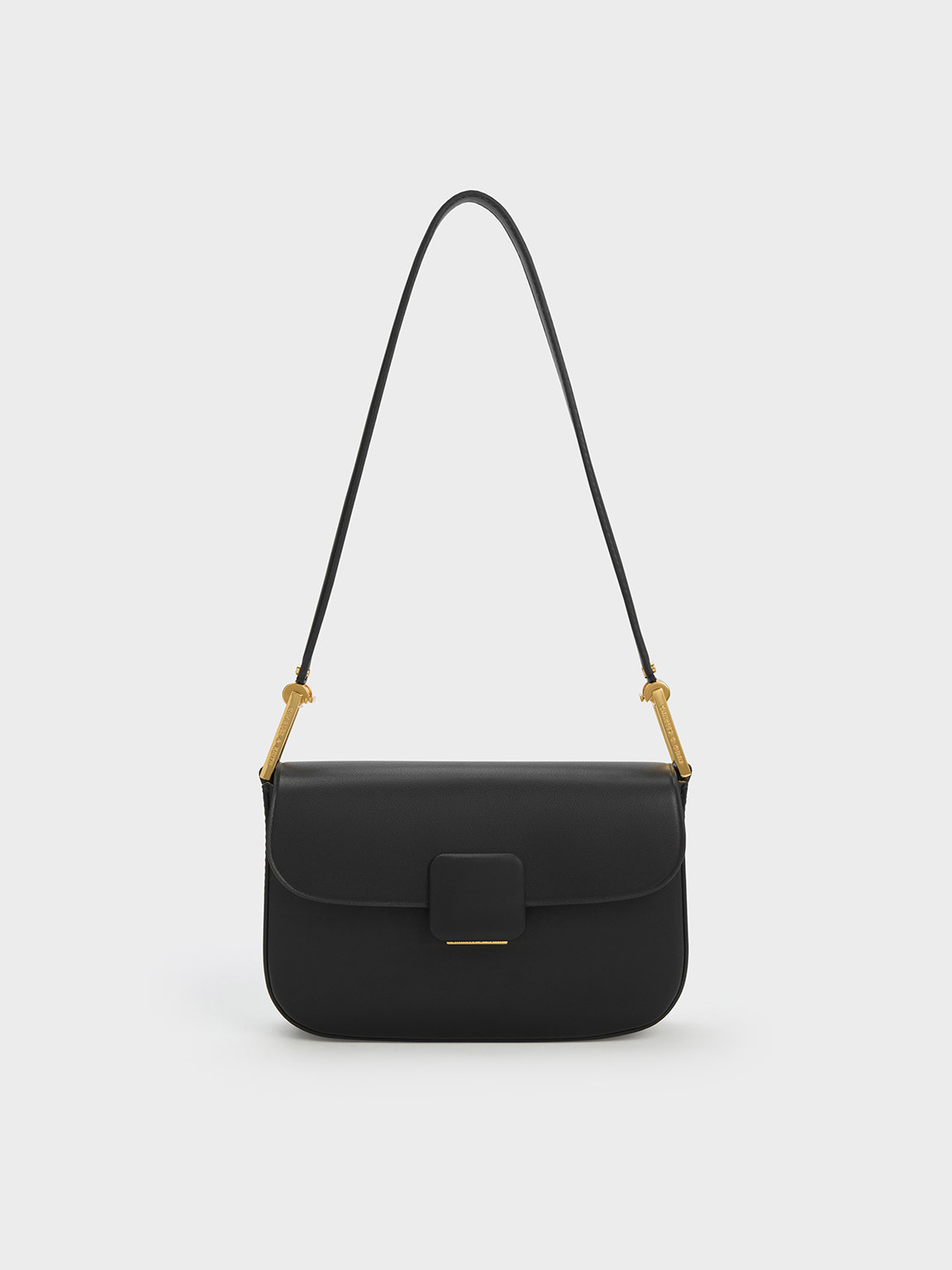 Koa Square Push-Lock Shoulder Bag
 - Black | Charles & Keith UK