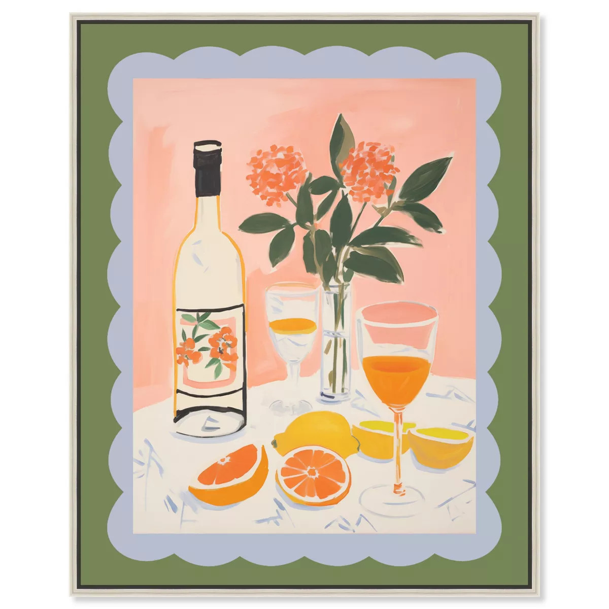 Art Remedy Italiana Still Scalloped Retro Summer Drinks Art Prints Framed | Target
