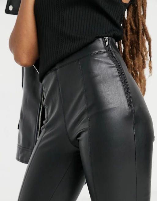 Topshop faux leather pants in black | ASOS (Global)