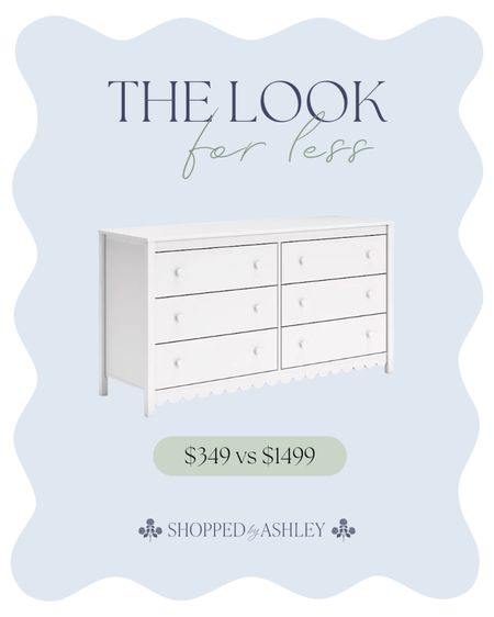 How amazing is this new designer look for less?! Swap out the knobs to gold/brass/nickel for a more elevated look! 

I linked the full set - it also comes in a chest of drawers, nightstand, headboard, book case, and platform bed! 

Scallop furniture, girls furniture, girls room, designer look, look for less, Grandmillennial, nursery furniture, white furniture, bedroom furniture, girls bedroom  

#LTKStyleTip #LTKHome