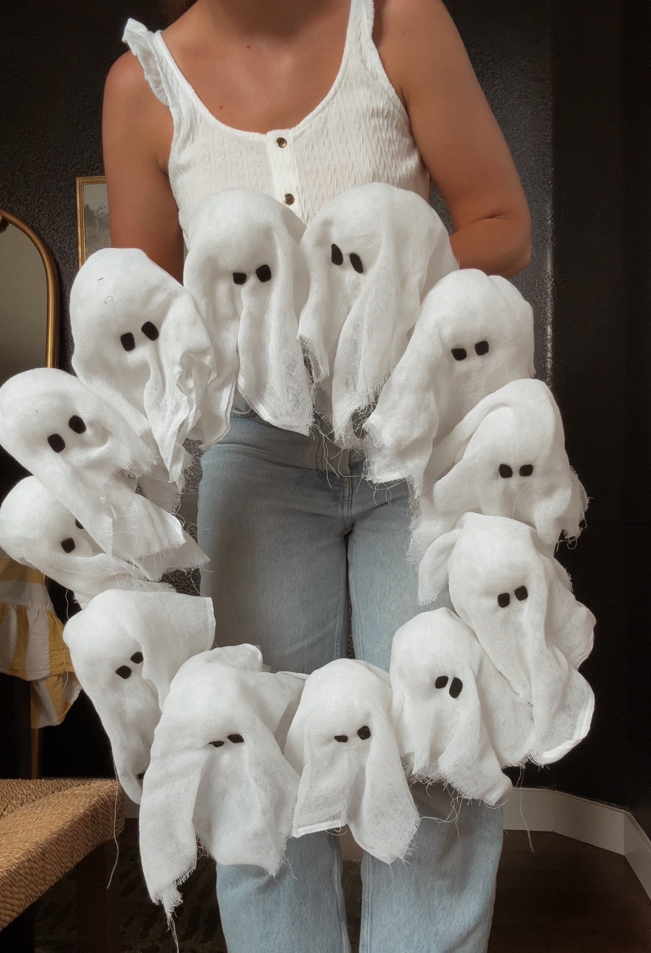 Mini light up ghost Halloween wreath from pottery barn. Will sell out so get it while you can!

#LTKSeasonal #LTKHome #LTKFindsUnder100