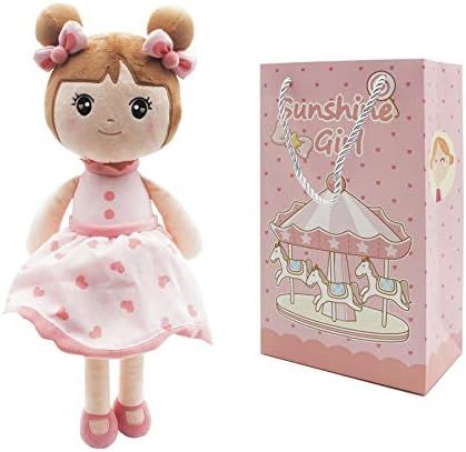 Maxshop 17'' Plush Dolls Baby Girl Toy Gifts Stuffed Doll Super Soft Plush Toy Pink with Gift Box... | Amazon (US)