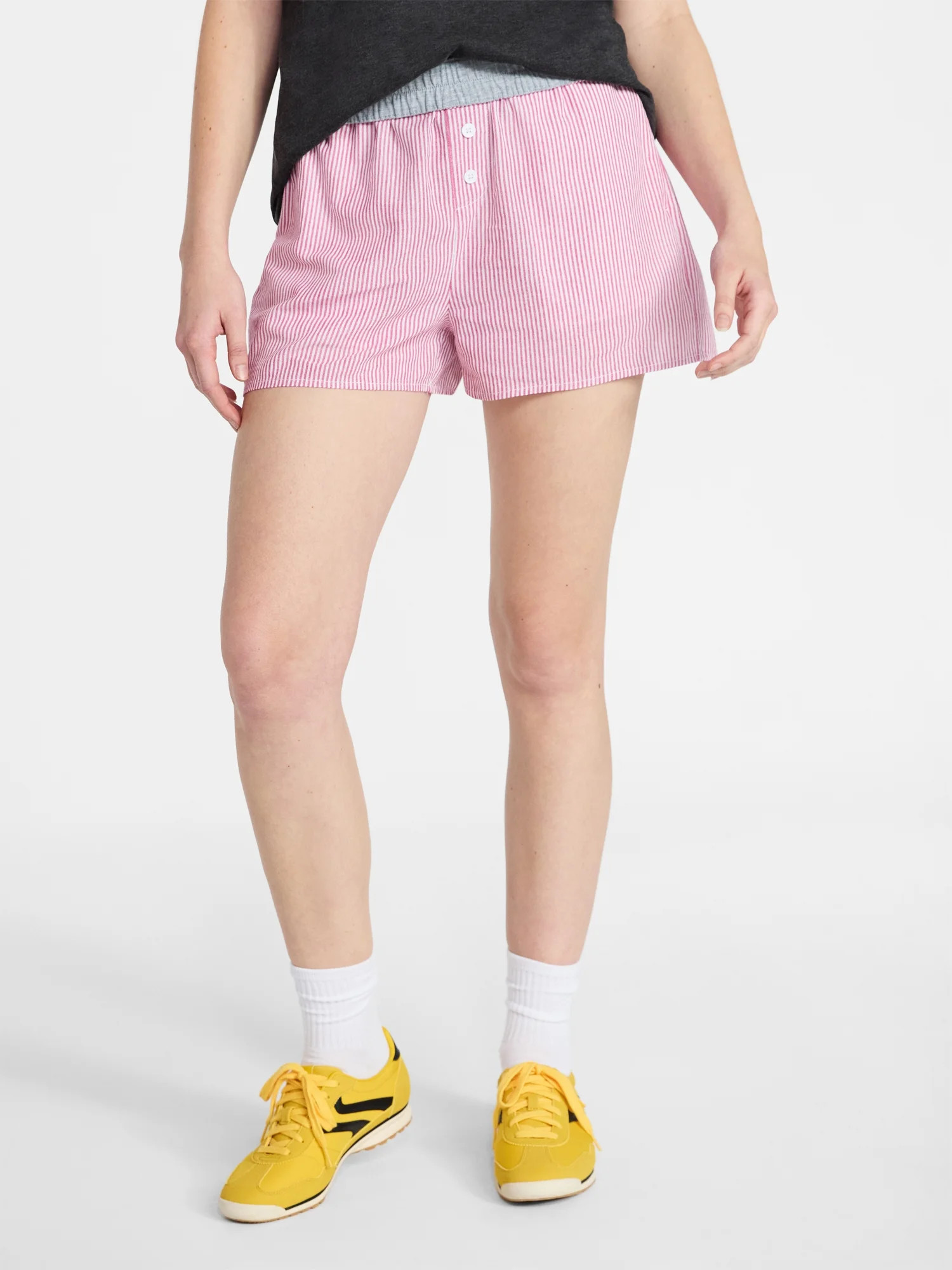 No Boundaries Cotton Boxer Shorts with Rollover Waist, 3'' Inseam, Women's XXS (00)-XXL (20) - Wa... | Walmart (US)