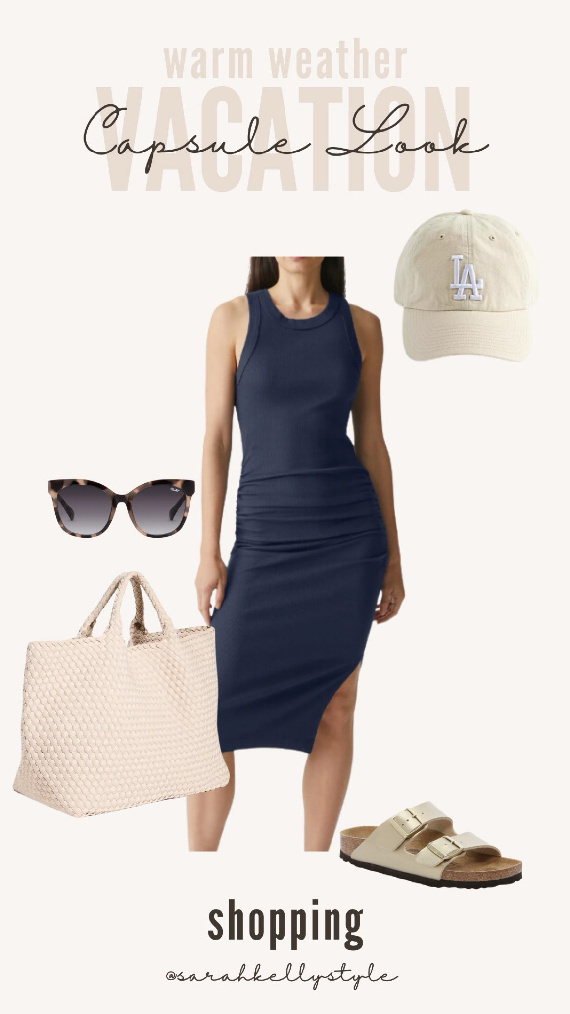 Vacation capsule wardrobe for warm weather travel - swimwear, shorts, travel, spring/summer dress, beach coverup, sandals, Sarah Kelly Style

#LTKSeasonal #LTKover40 #LTKtravel