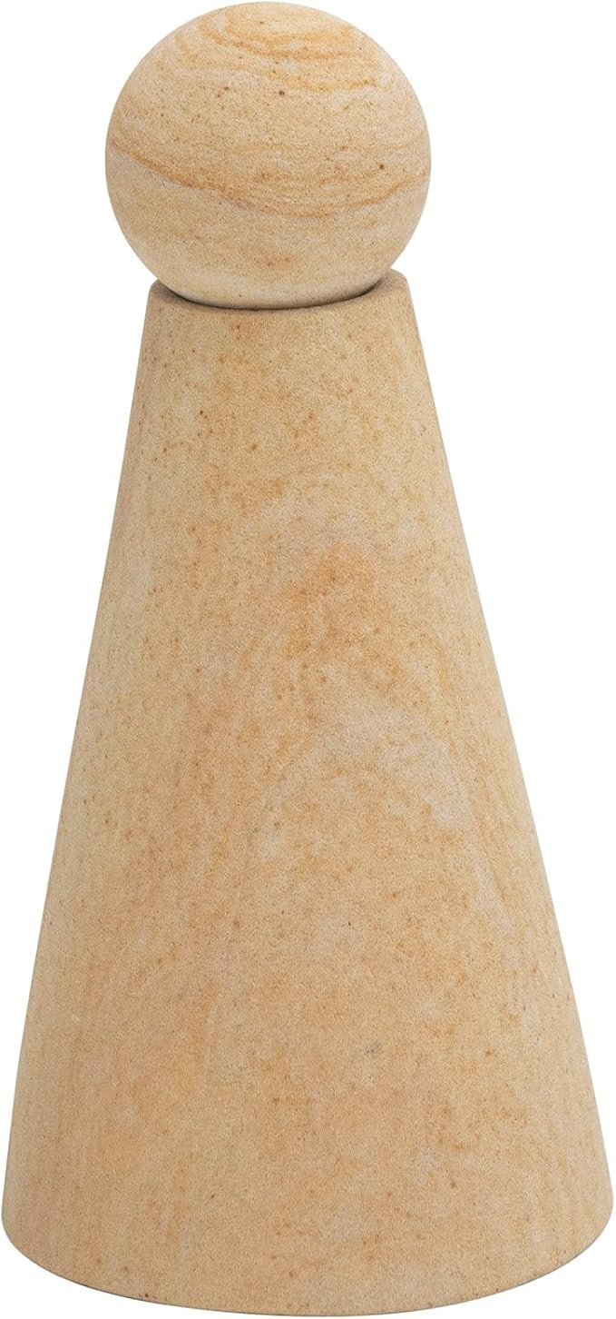 Bloomingville Decorative Boho Sandstone Objet D'art Orb on Stand, Set of 2 Décor, Natural, 2 | Amazon (US)